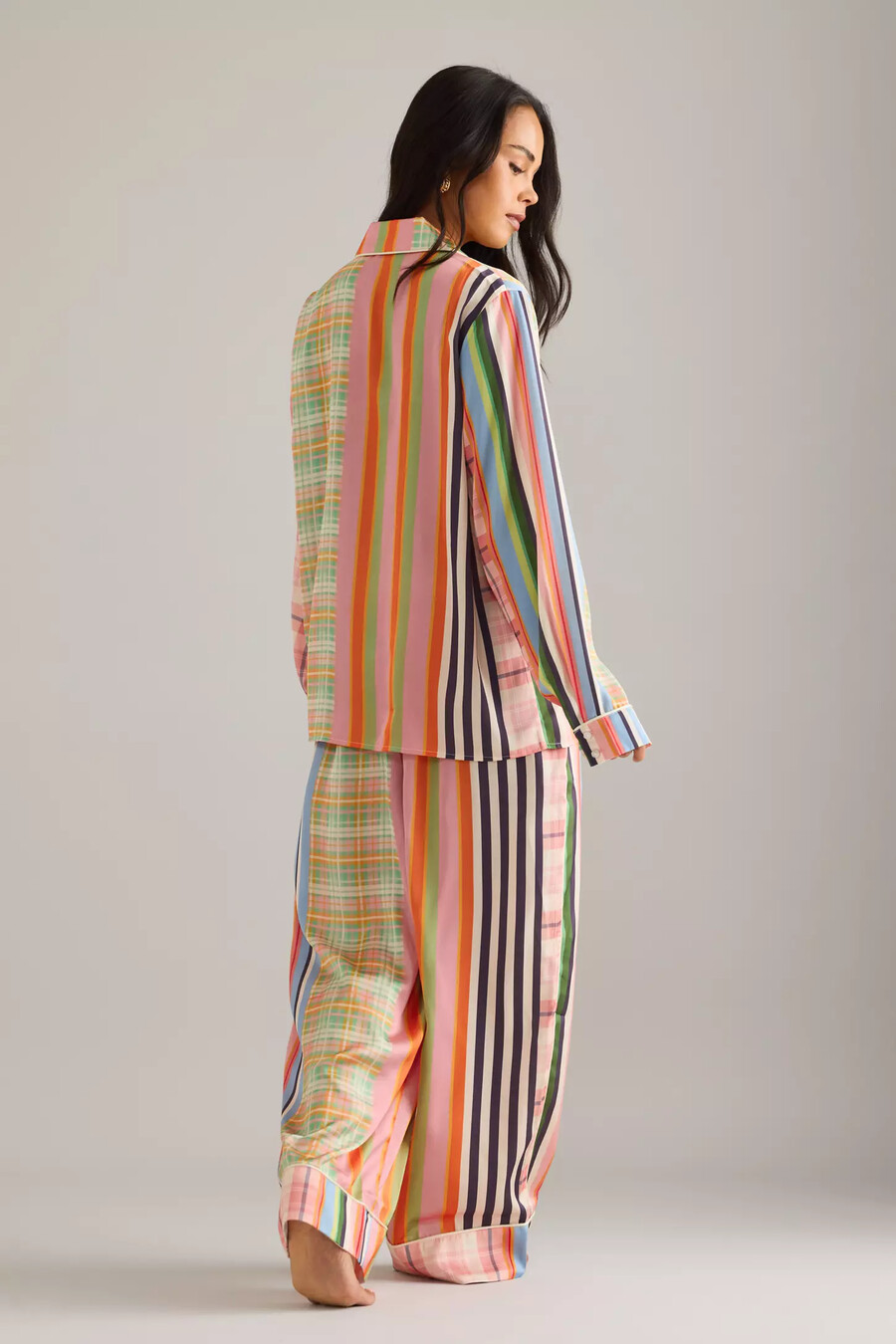 karen mabon rutig randig lång pyjamasset