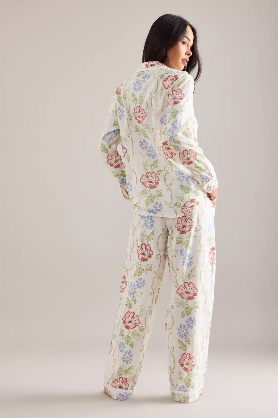 desmond dempsey blommig lång pyjamas set