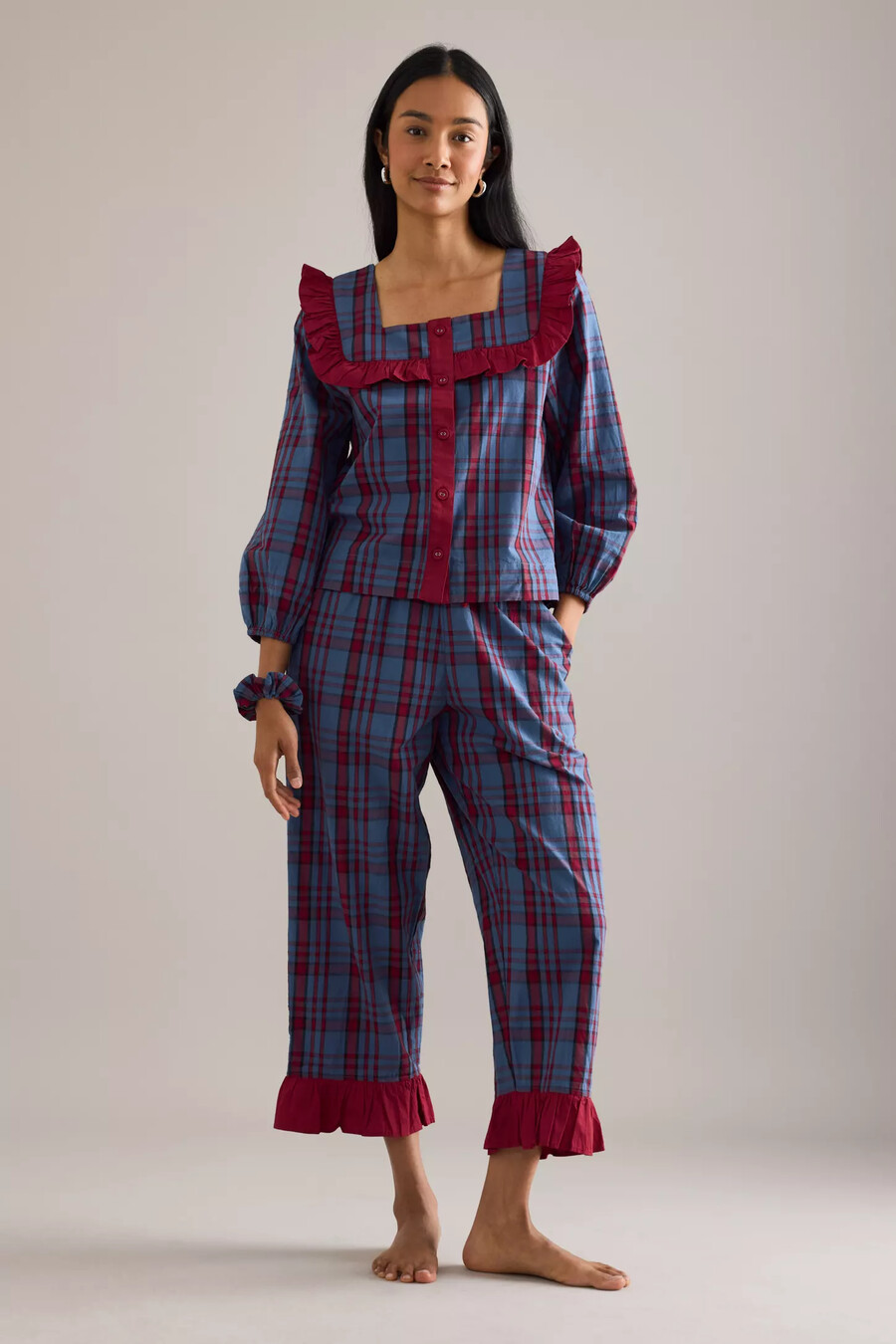 tbco tartan ruffle pyjamas set