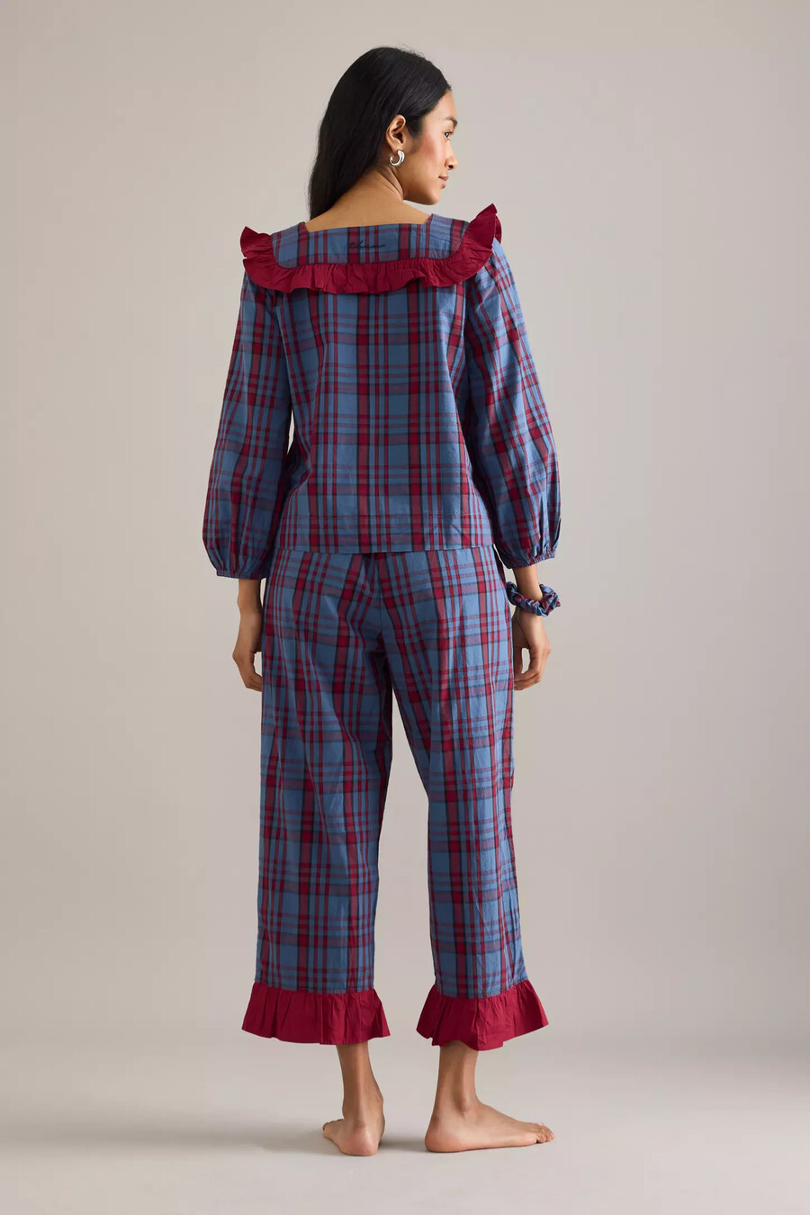 tbco tartan ruffle pyjamas set