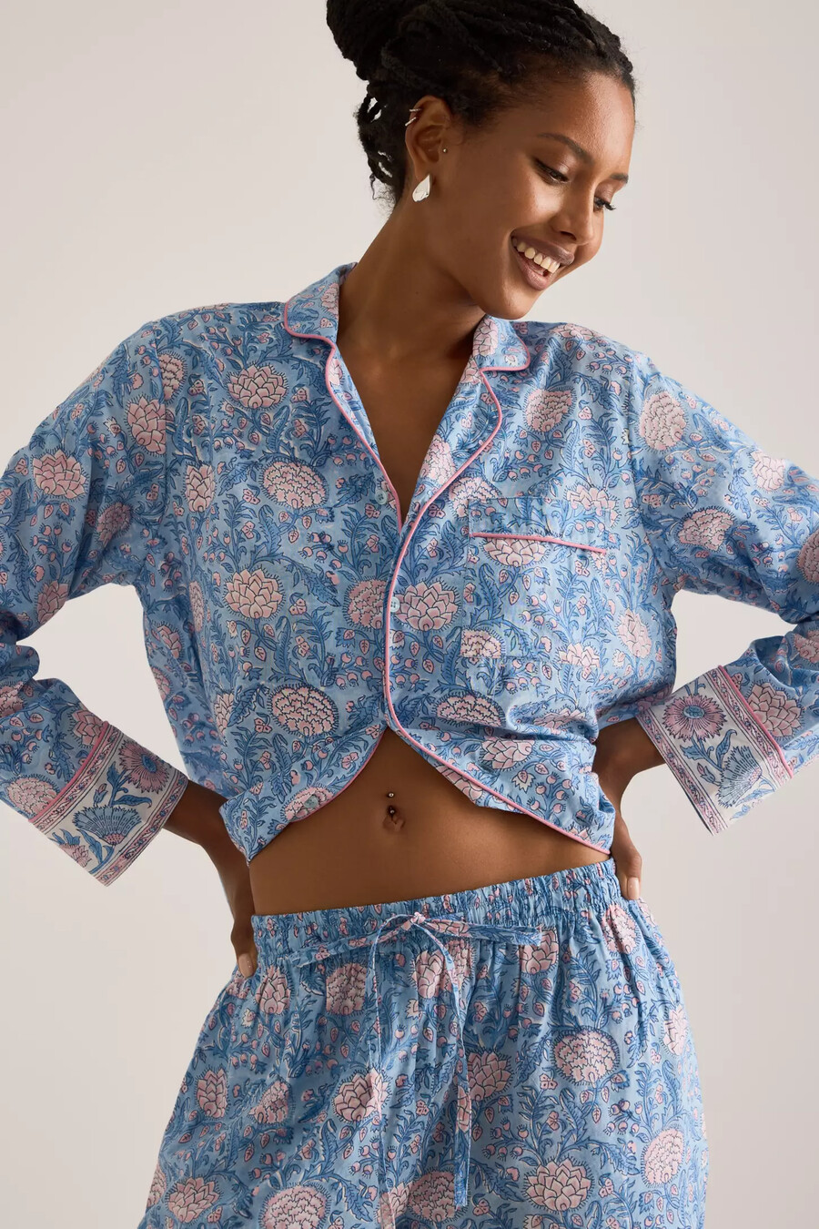 dilli grå lång pyjamas set