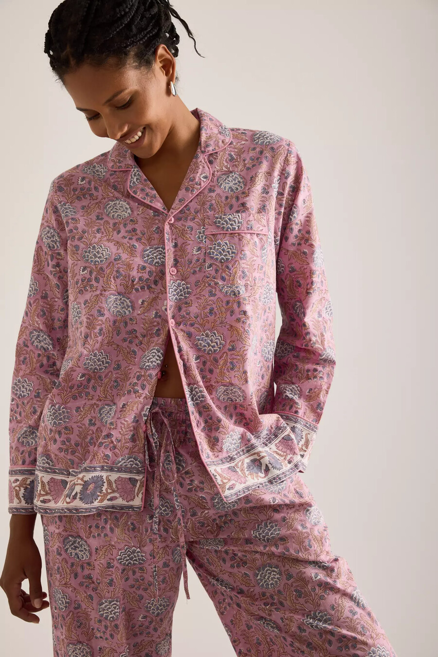 dilli grå lång pyjamas set