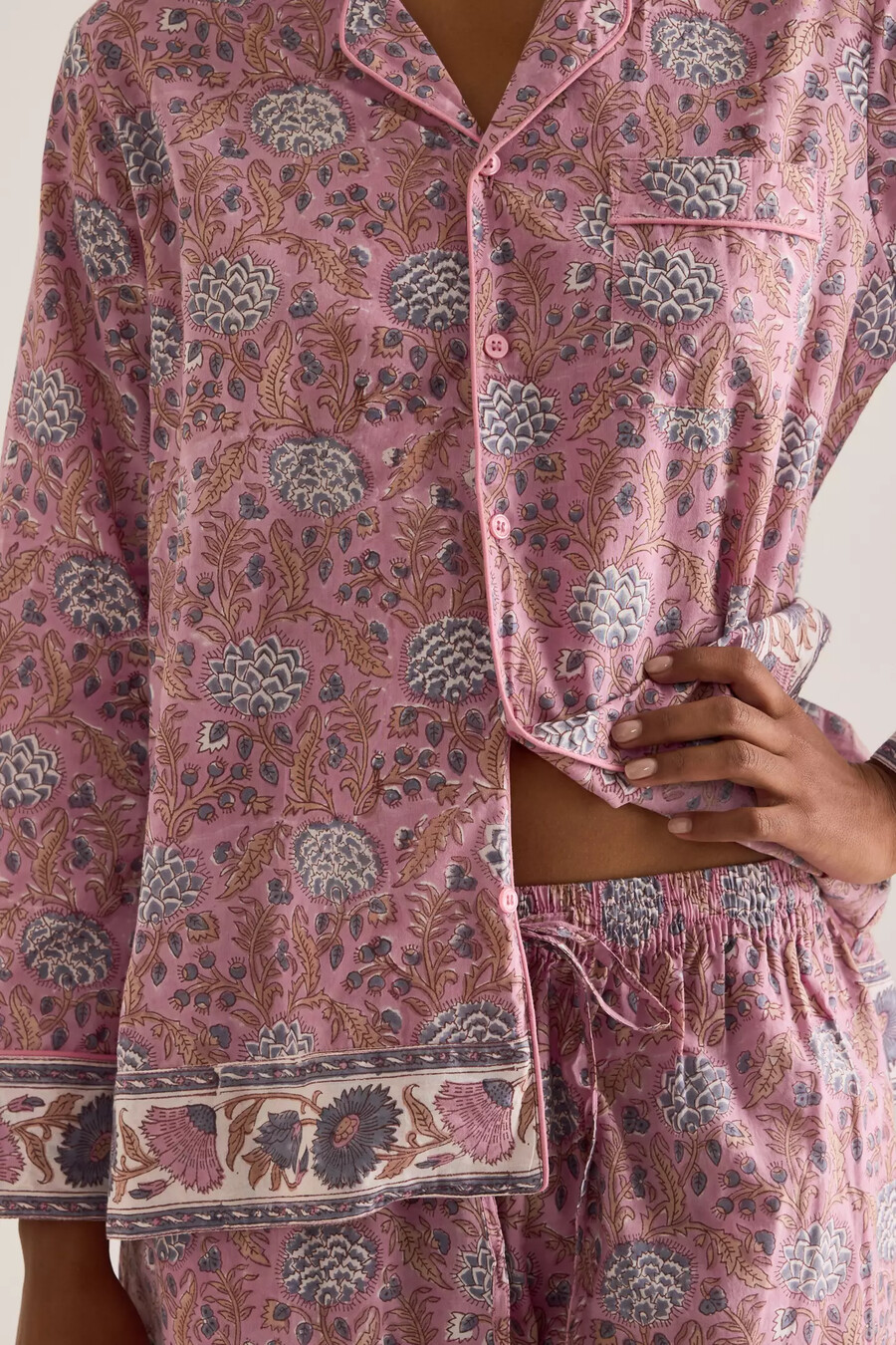 dilli grå lång pyjamas set