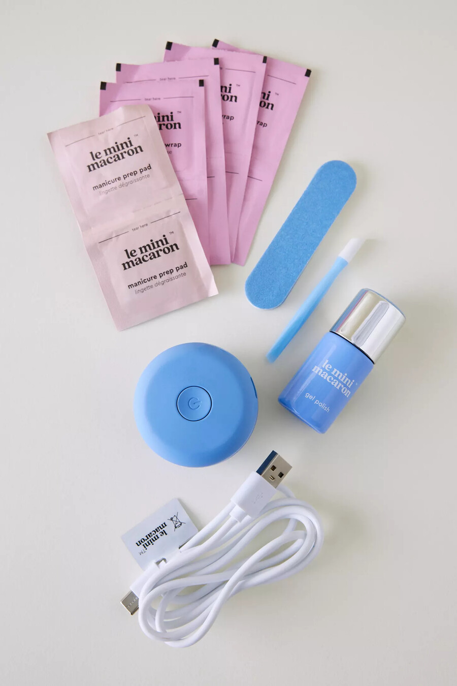 le mini macaron fleur bleue gel manicure kit