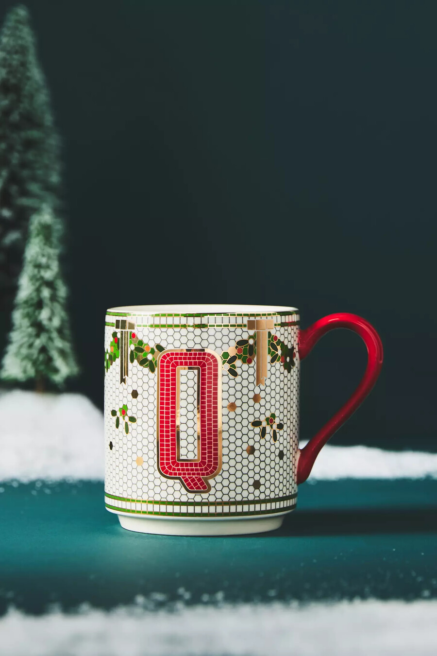 festlig bistromugg med monogrammotiv