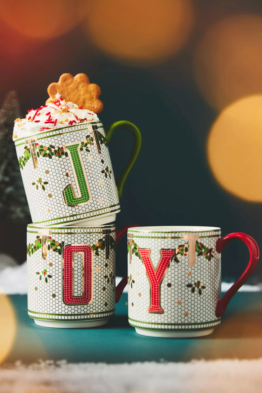 festlig bistromugg med monogrammotiv