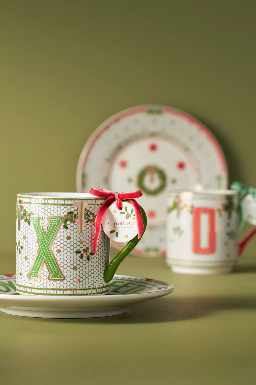 festlig bistromugg med monogrammotiv