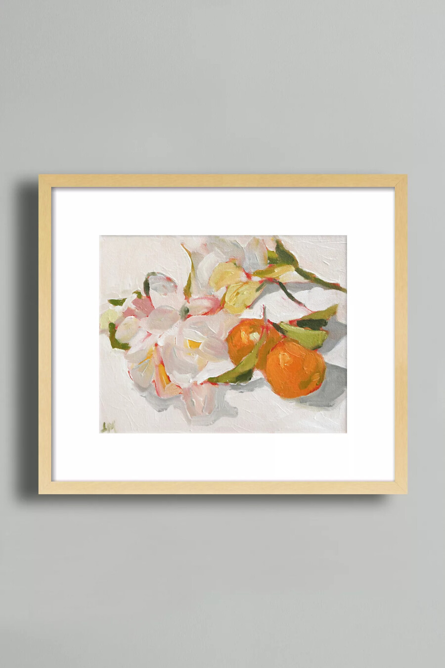 väggdekorationer med kumquater och freesia