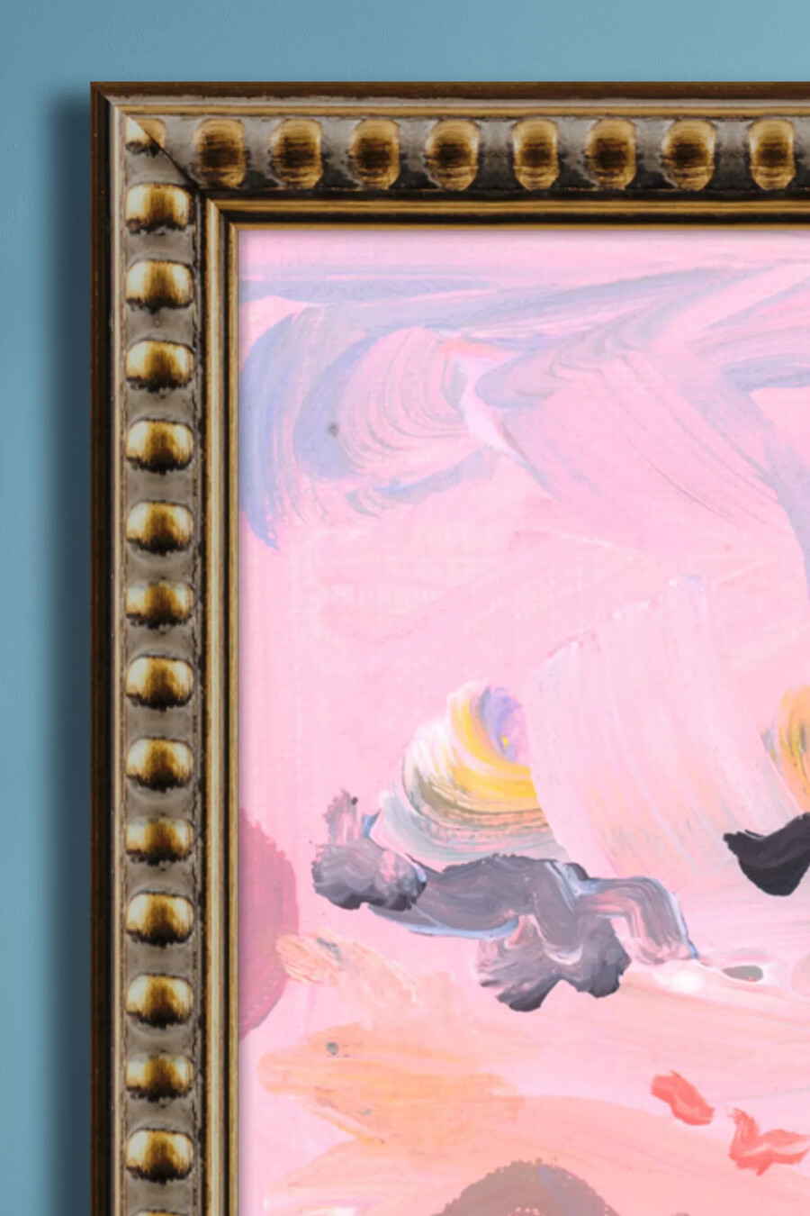 väggdekoration orange sol i rosa himmel av kt smail