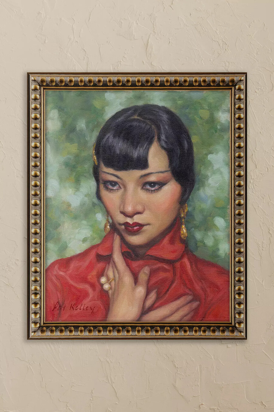 porträtt av anna may wong av pat kelley inramad väggkonst