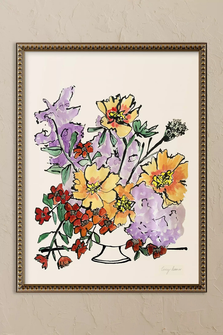 blommande blommor i en vas inramad väggkonst