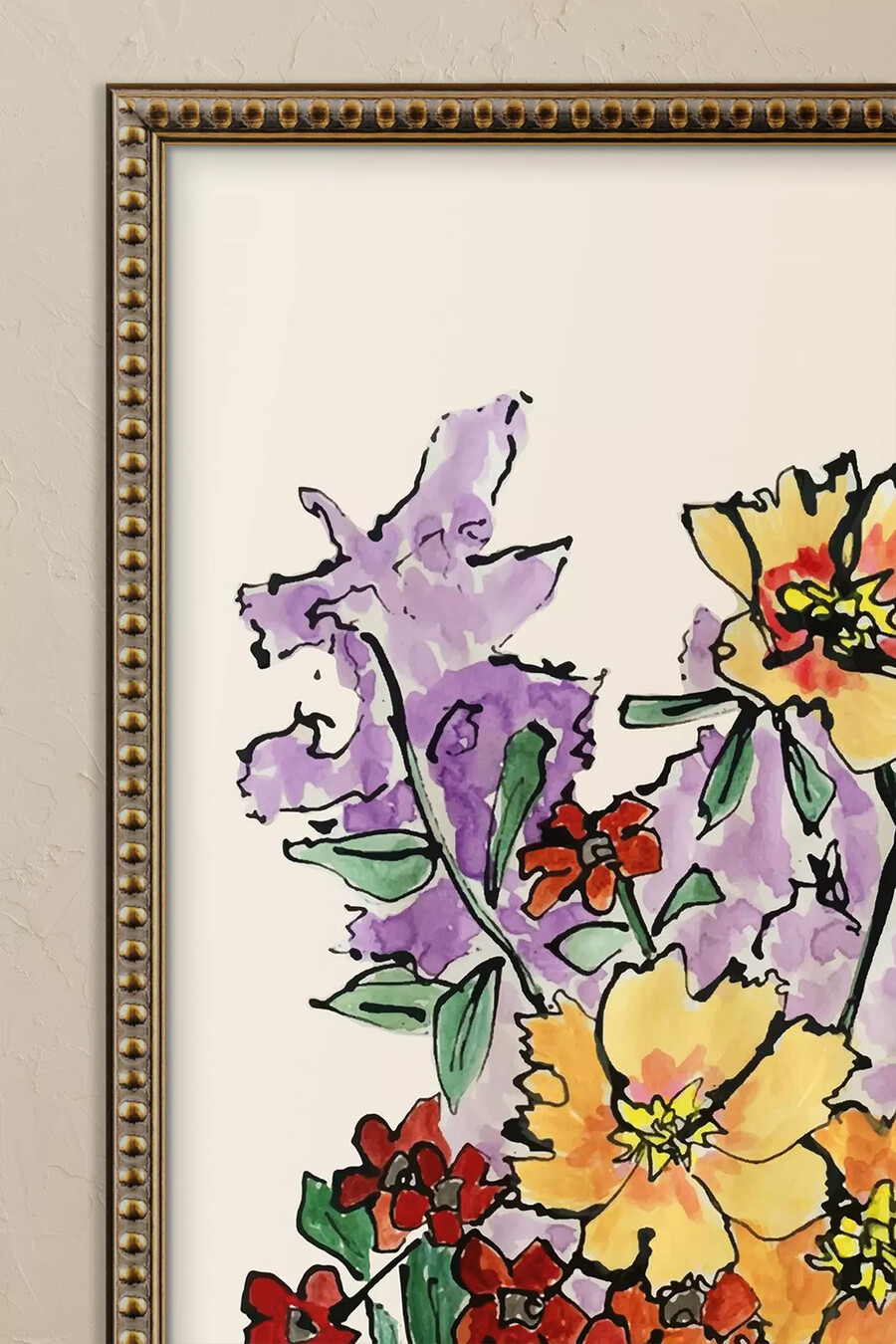 blommande blommor i en vas inramad väggkonst
