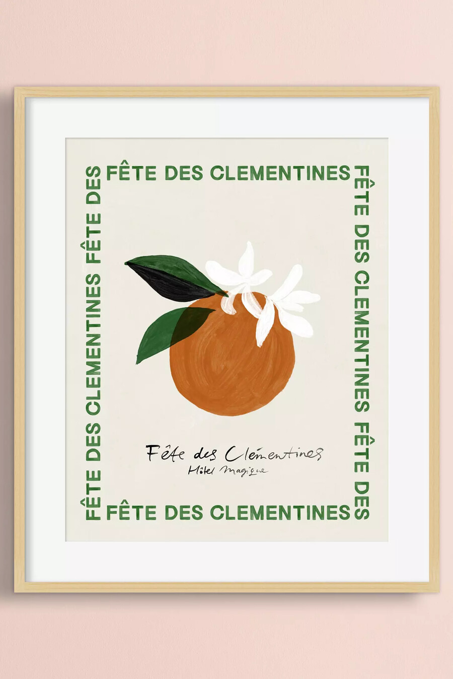 fête des clementines inramad väggkonst