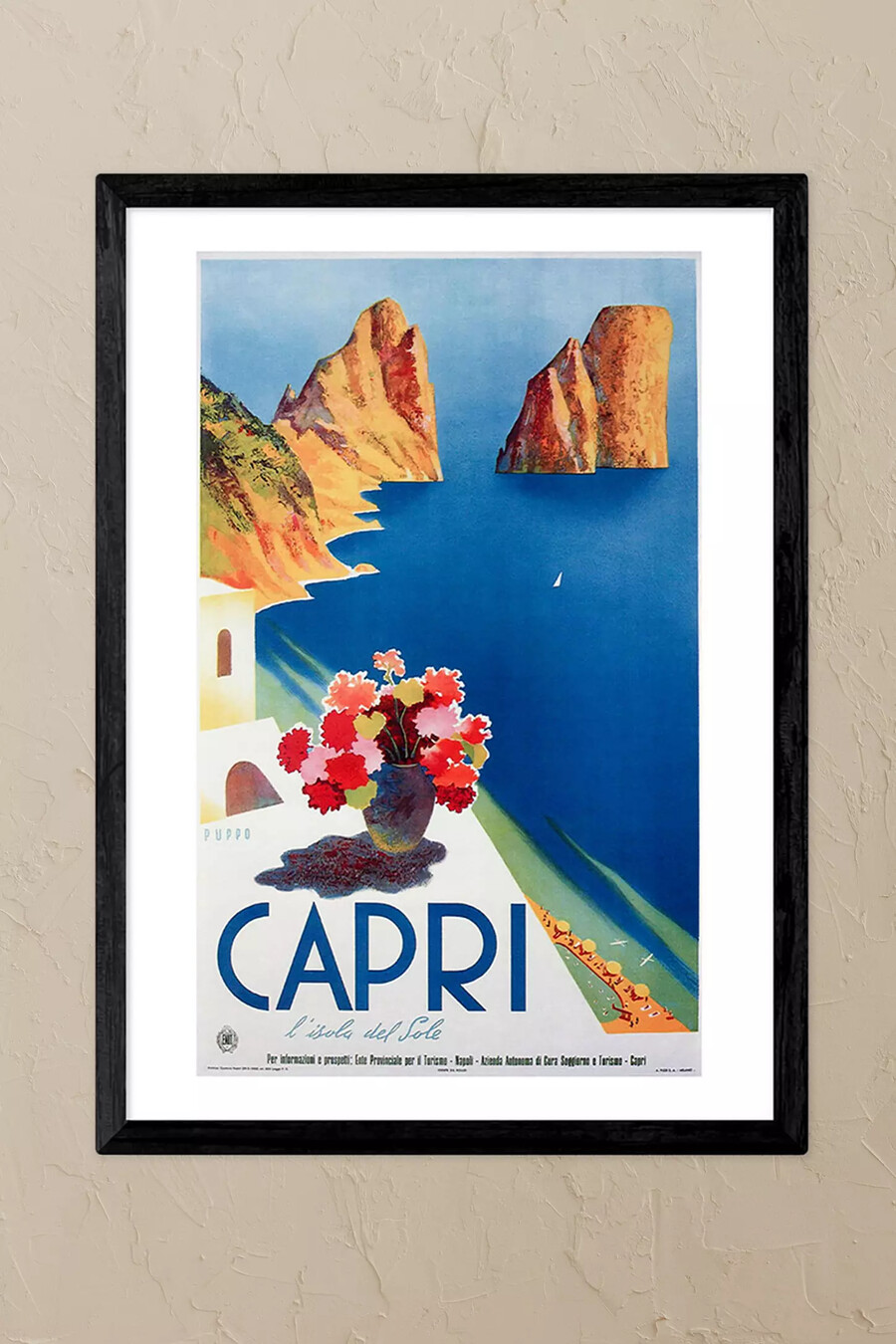 east end prints capri svart inramad väggkonsttavla