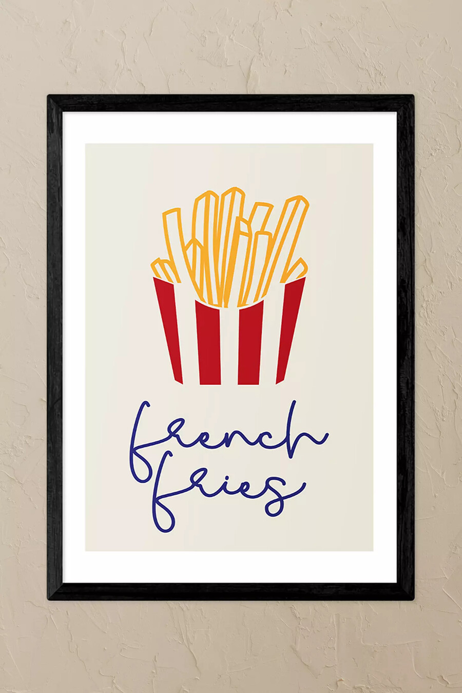 east end prints pommes frites svart inramad väggkonsttavla