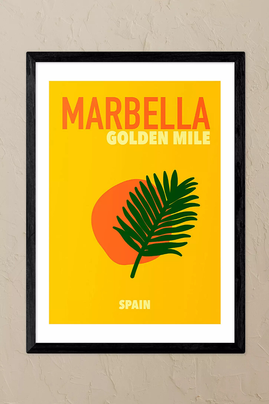east end prints marbella gyllene kusten spanien svart inramad konsttavla