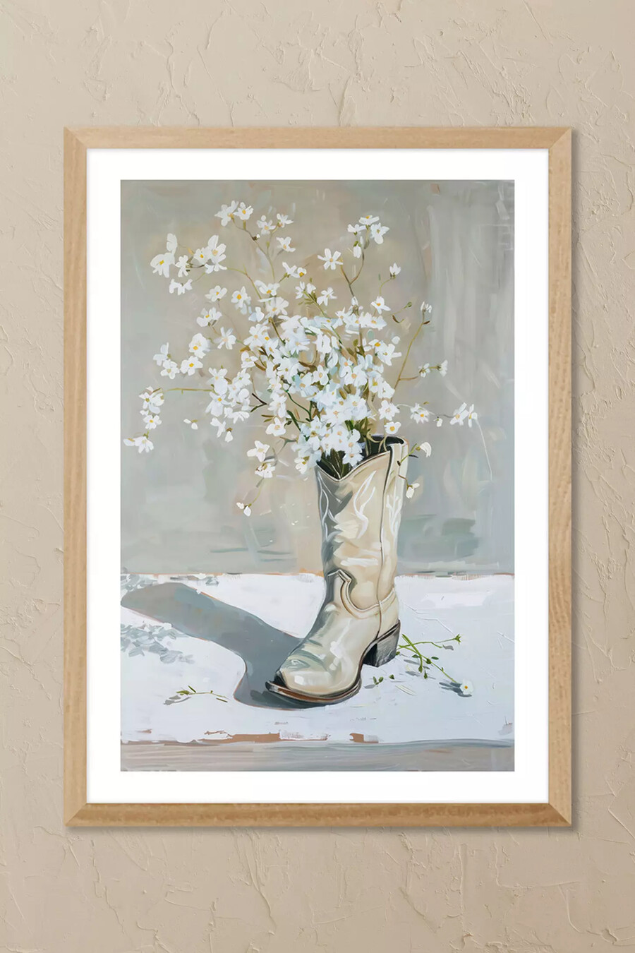 east end prints cowgirl flower inramad väggkonst