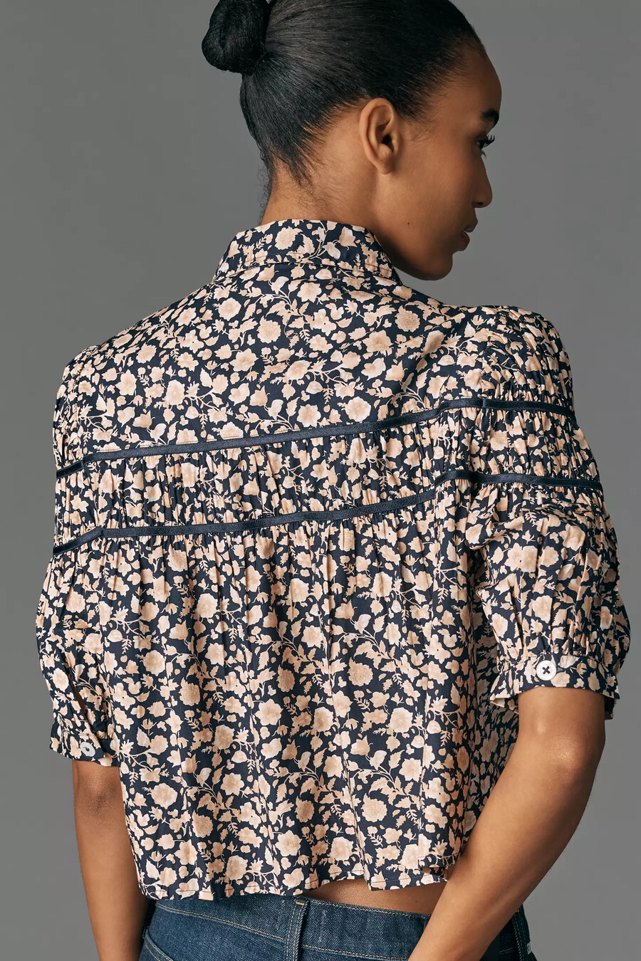 leandra shirred yoke-blusen från maeve