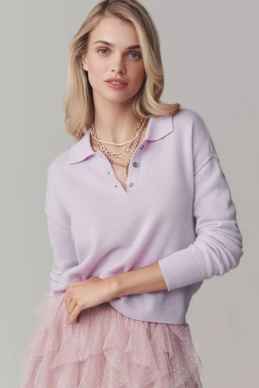 jensen cashmere cropped polotröja från pilcro