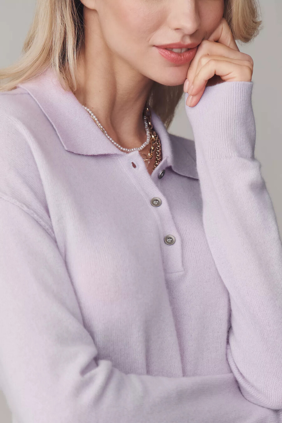 jensen cashmere cropped polotröja från pilcro