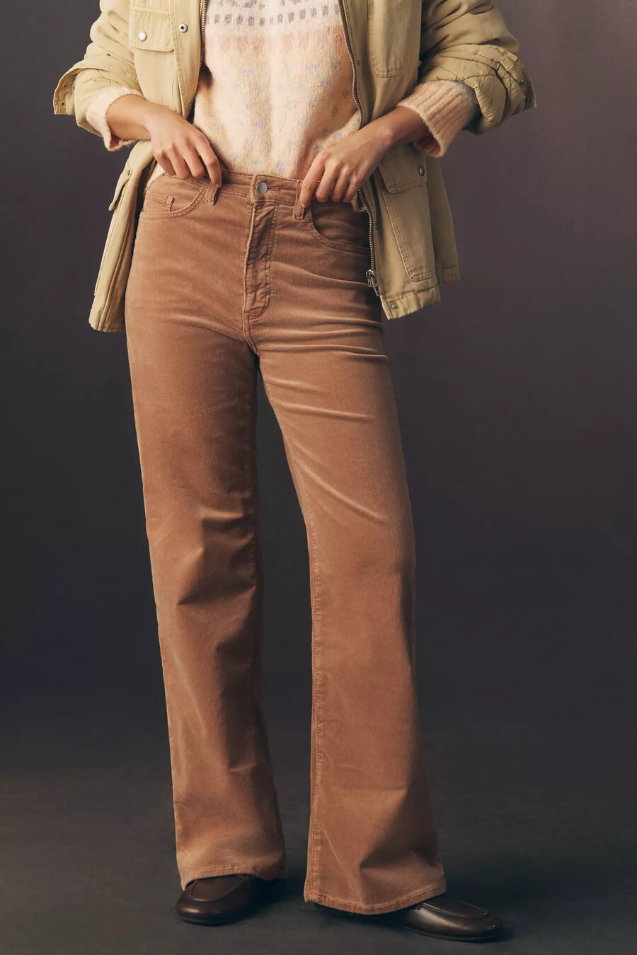 austyn high-made cuffed wide leg jeans från pilcro