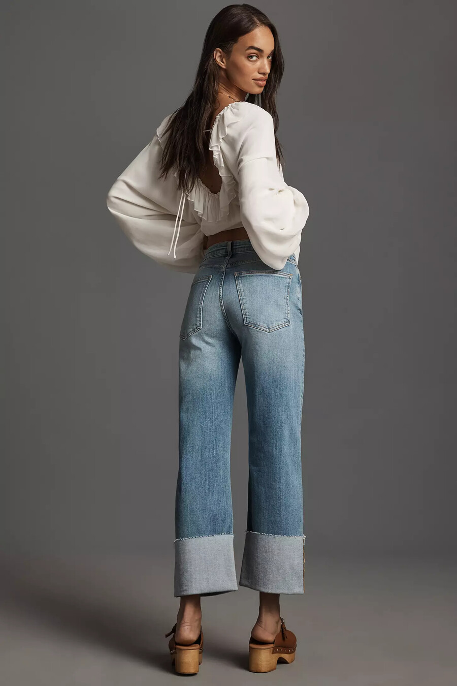 scotty cuffed high-made straight leg jeans från pilcro