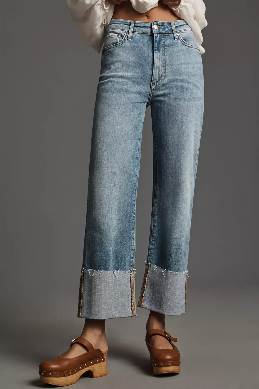 scotty cuffed high-made straight leg jeans från pilcro