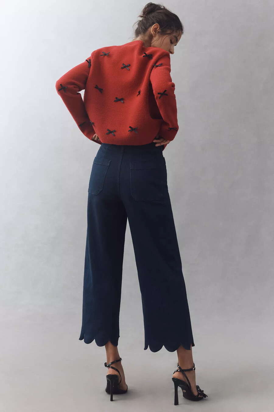 colette scallop crop wide-ben jeans från maeve
