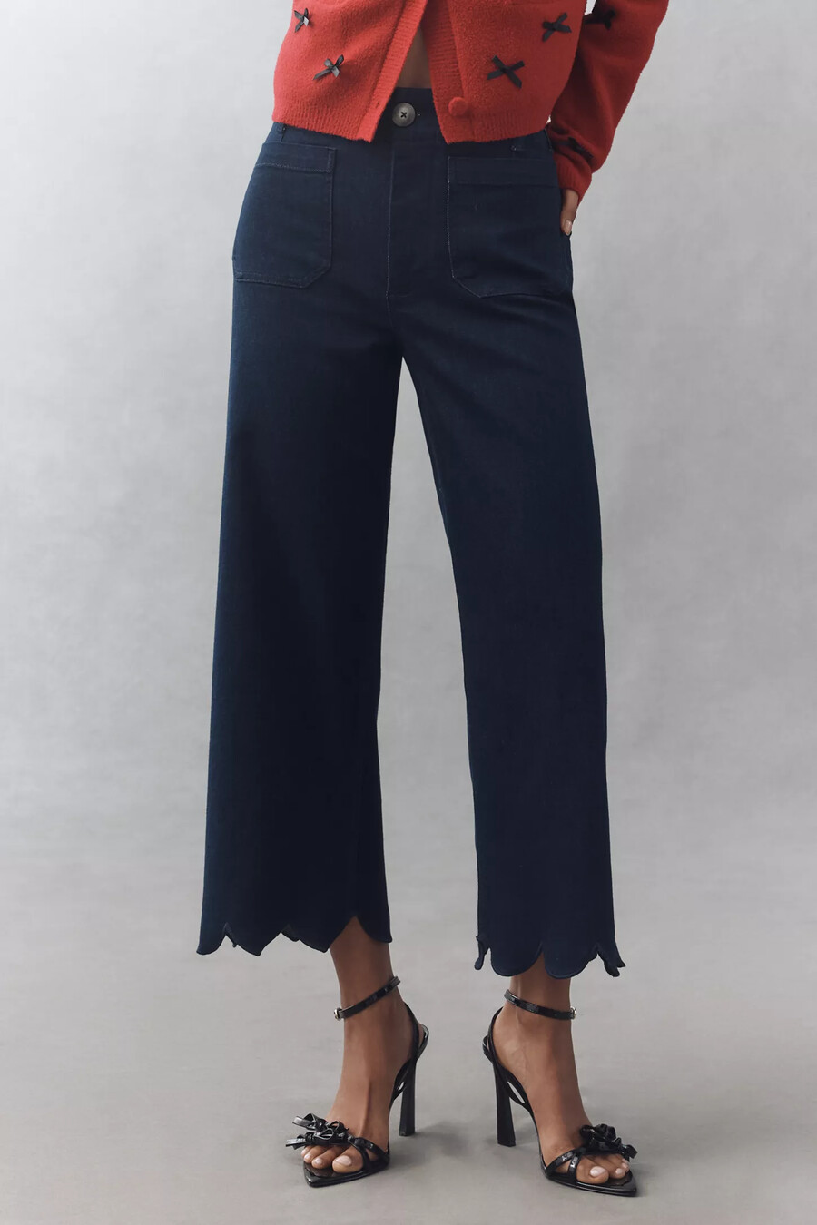 colette scallop crop wide-ben jeans från maeve