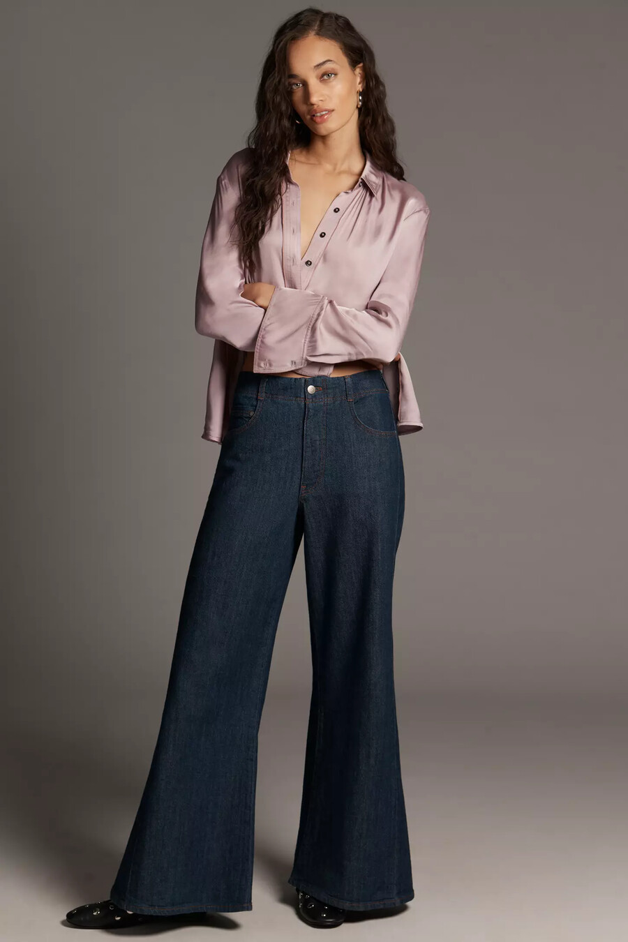 adi regenerative cotton mid-rise flare jeans från pilcro