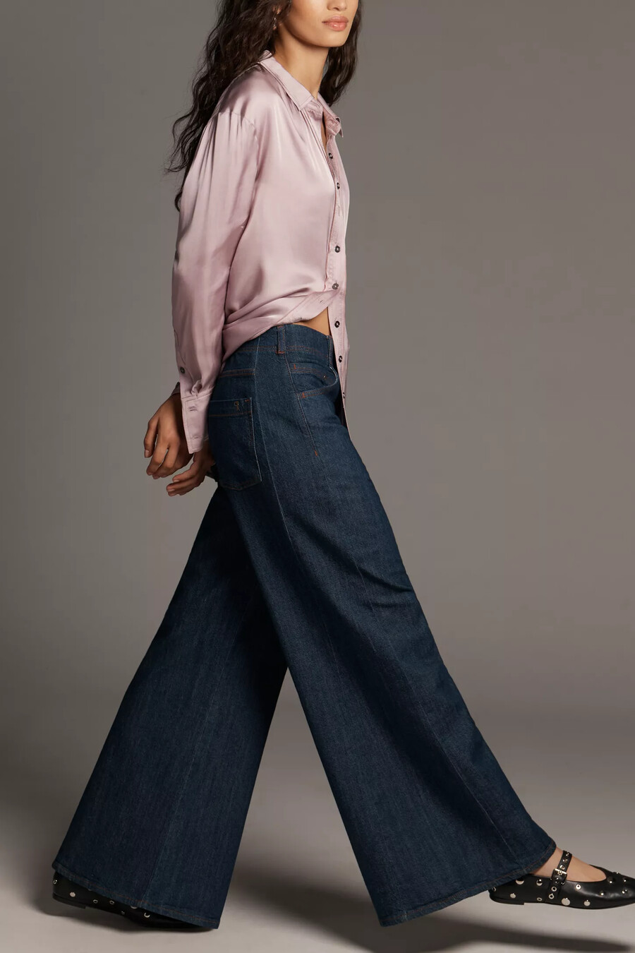 adi regenerative cotton mid-rise flare jeans från pilcro