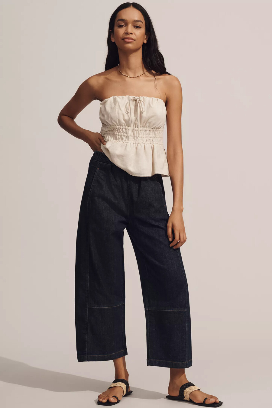 izzie relaxed pull-on barrel jeans från pilcro