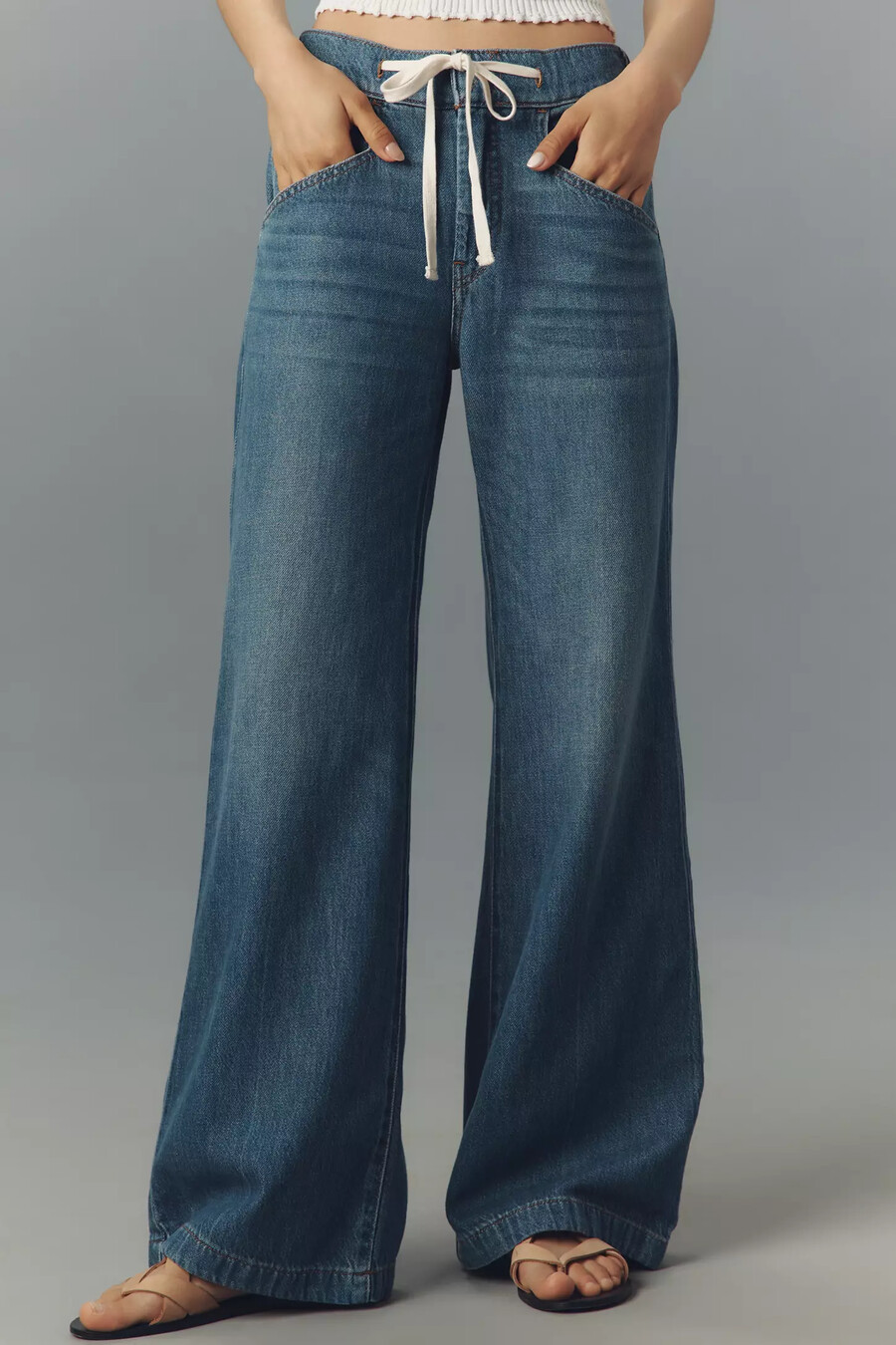 pilcro högmidjade utsvängda jeans