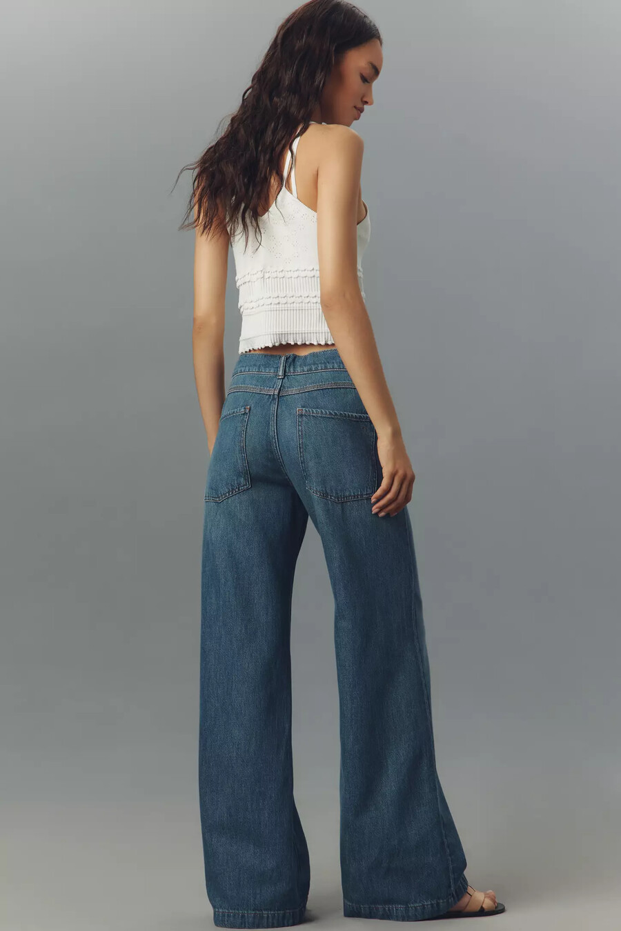 pilcro högmidjade utsvängda jeans
