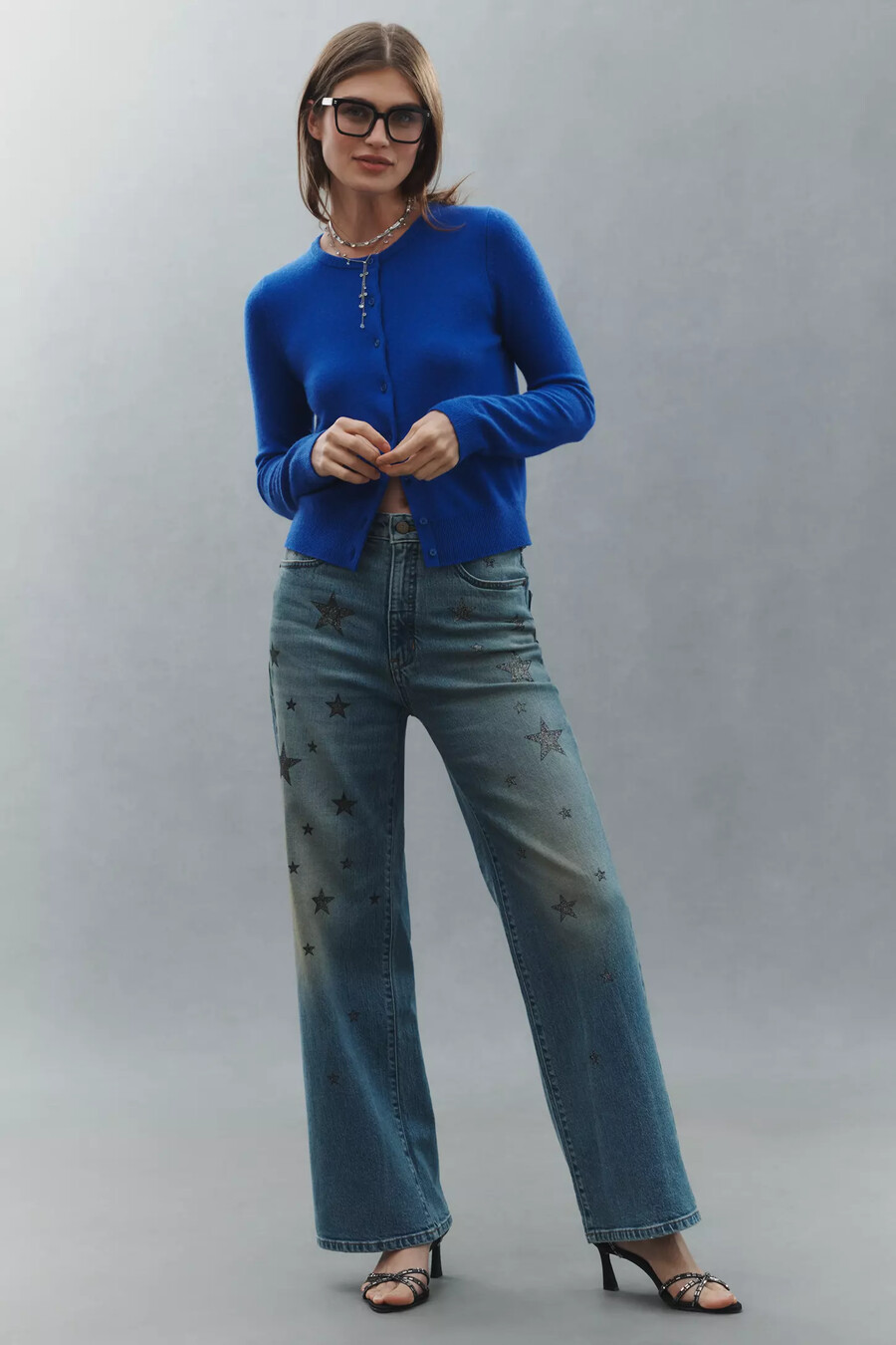austyn high-made cuffed wide leg jeans från pilcro