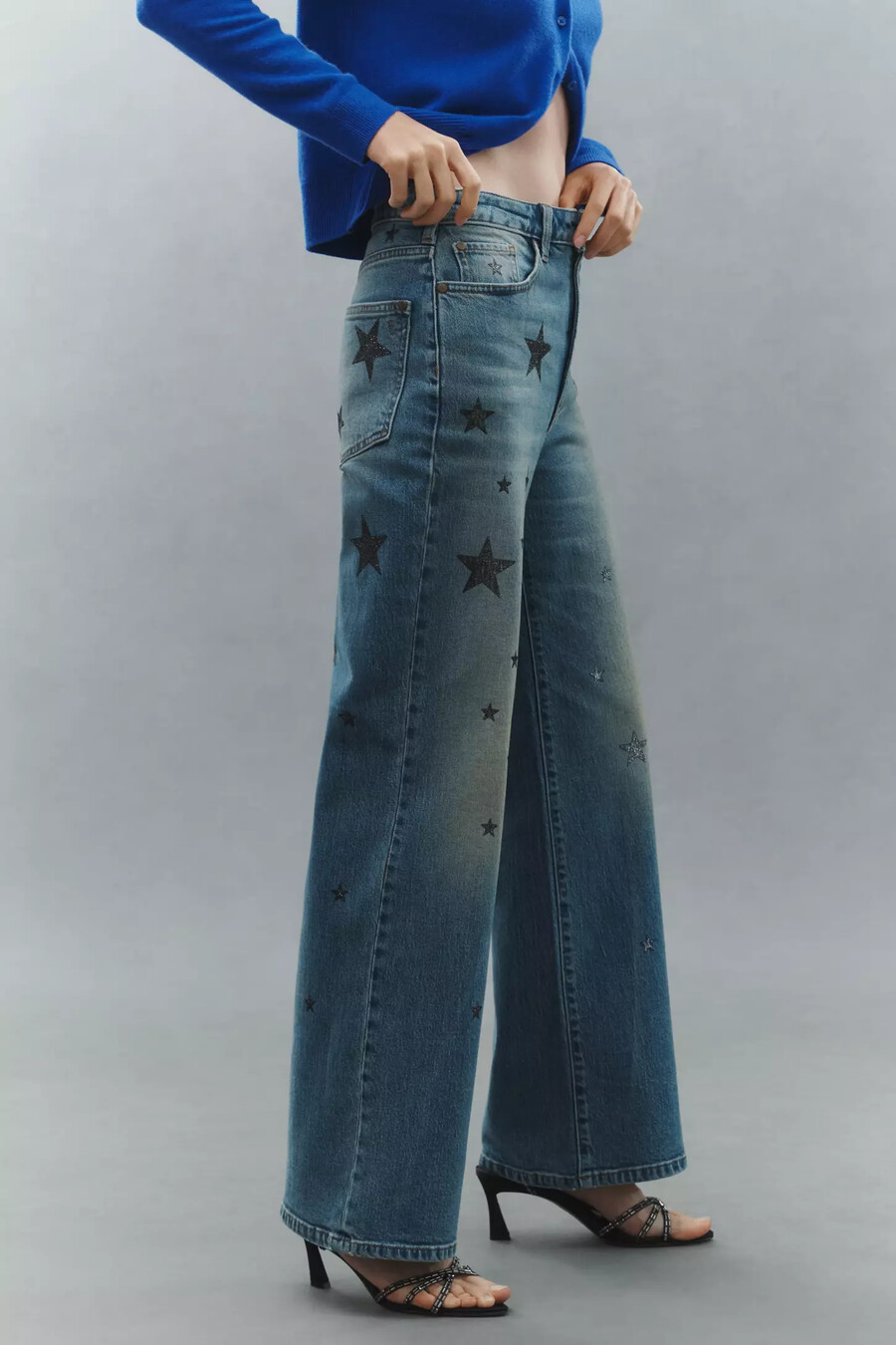 austyn high-made cuffed wide leg jeans från pilcro