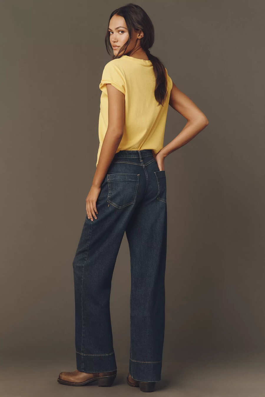 pilcro gilligan högmidjade utsvängda jeans