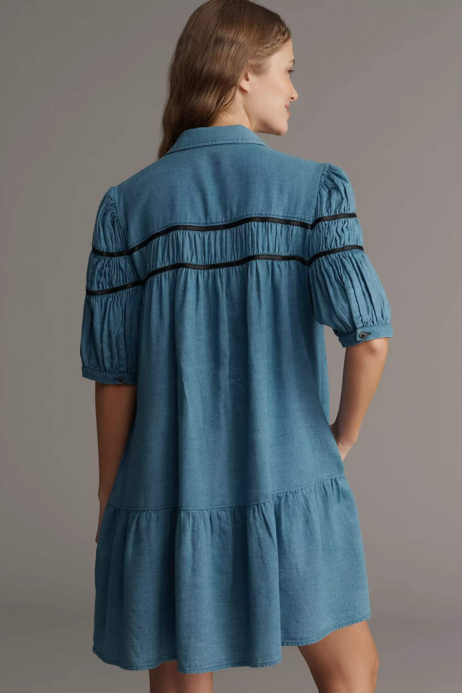 leandra shirred yoke miniklänning från maeve