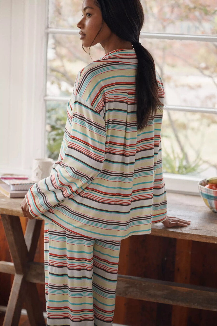 briar piped långärmad pyjamasskjorta