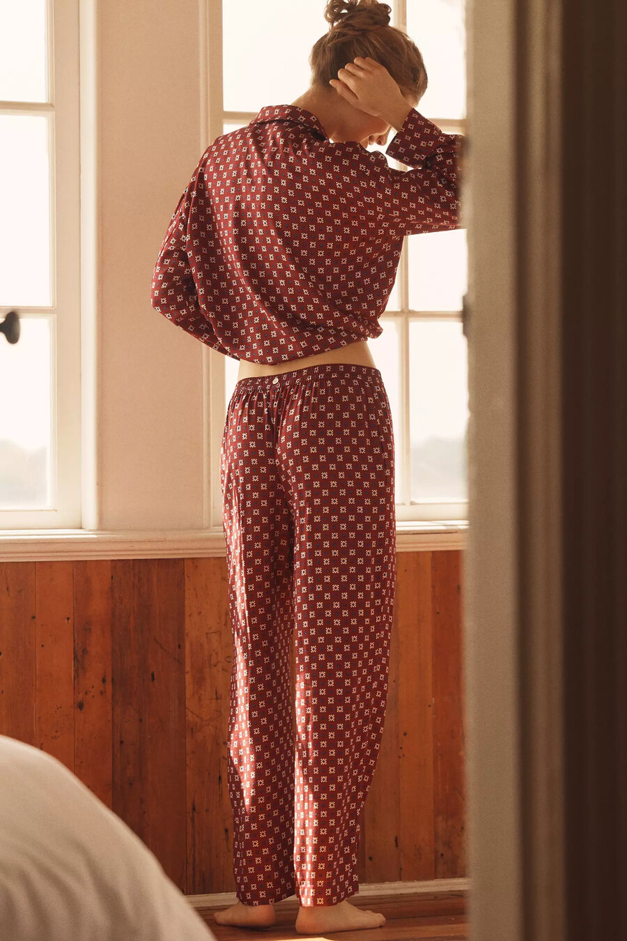 lyrebird silkeslena slimmade pyjamasbyxor