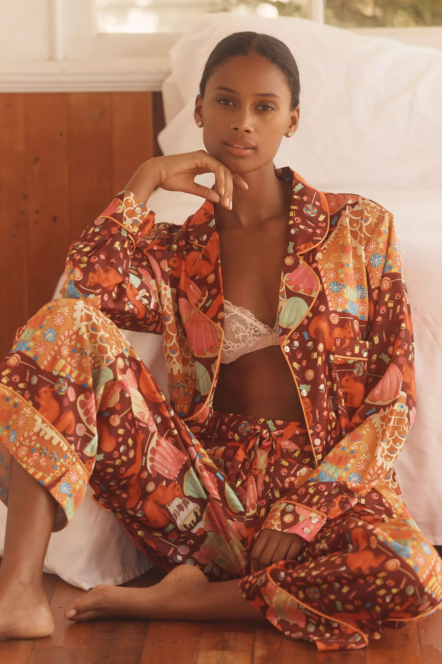 karen mabon sweet as a nut klassisk pyjamas set