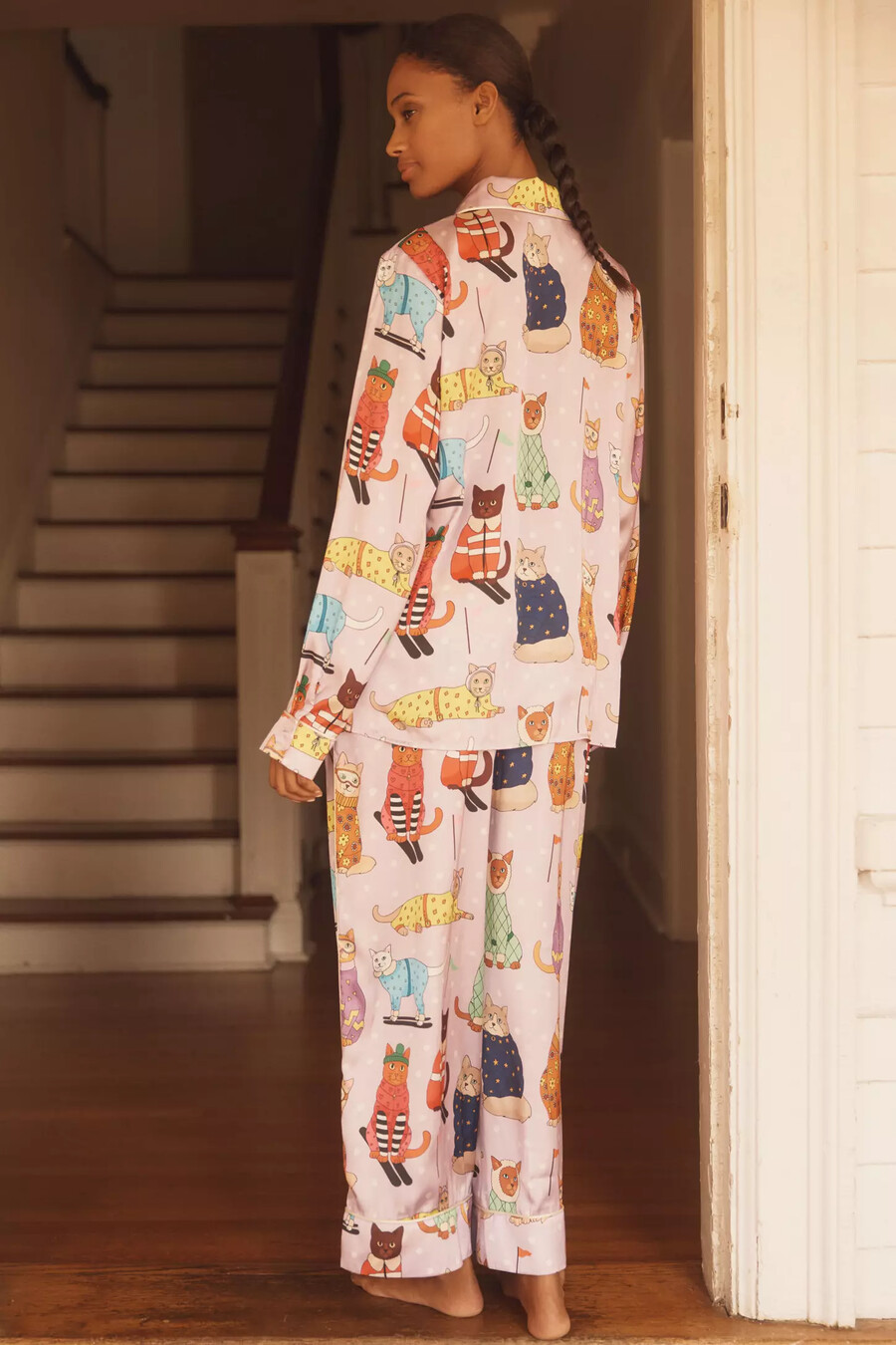 karen mabon skiing cats klassiskt pyjamasset