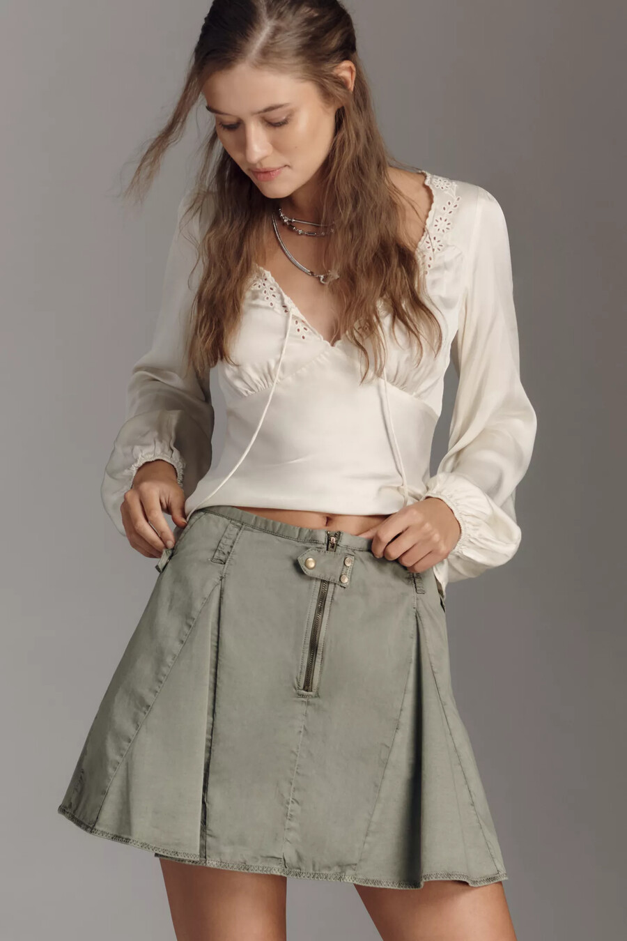 pilcro plisserad utility skort