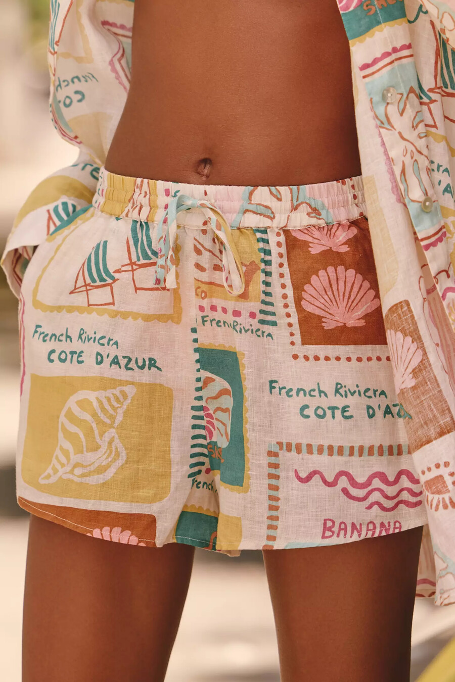 lspace rio linne pull-on shorts