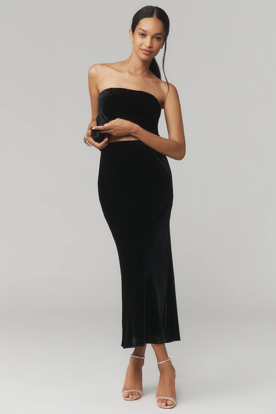 tilda maxi slip-kjolen sammetsutgåva