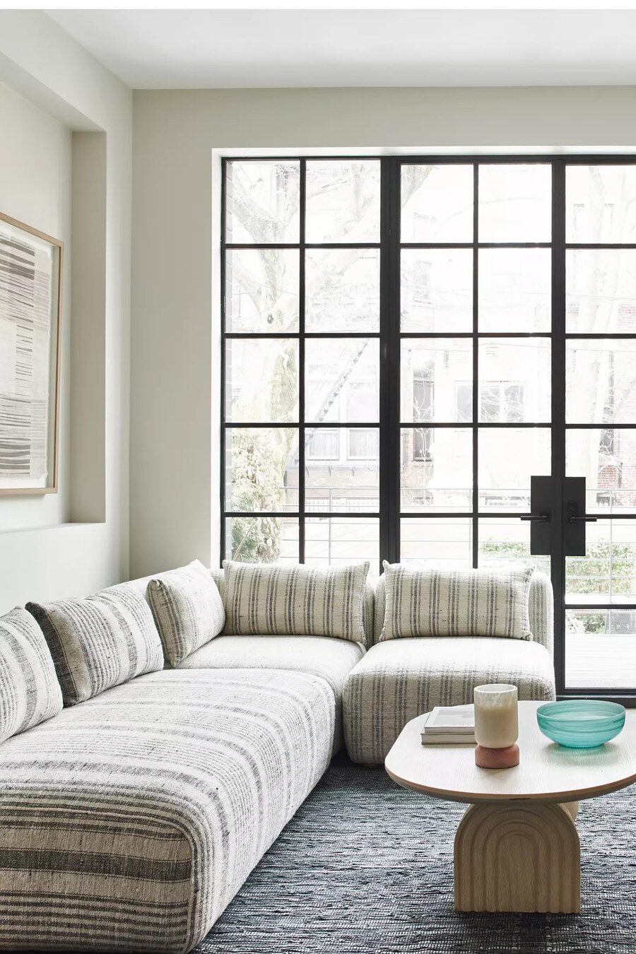 boro stripe kori modular armless soffa