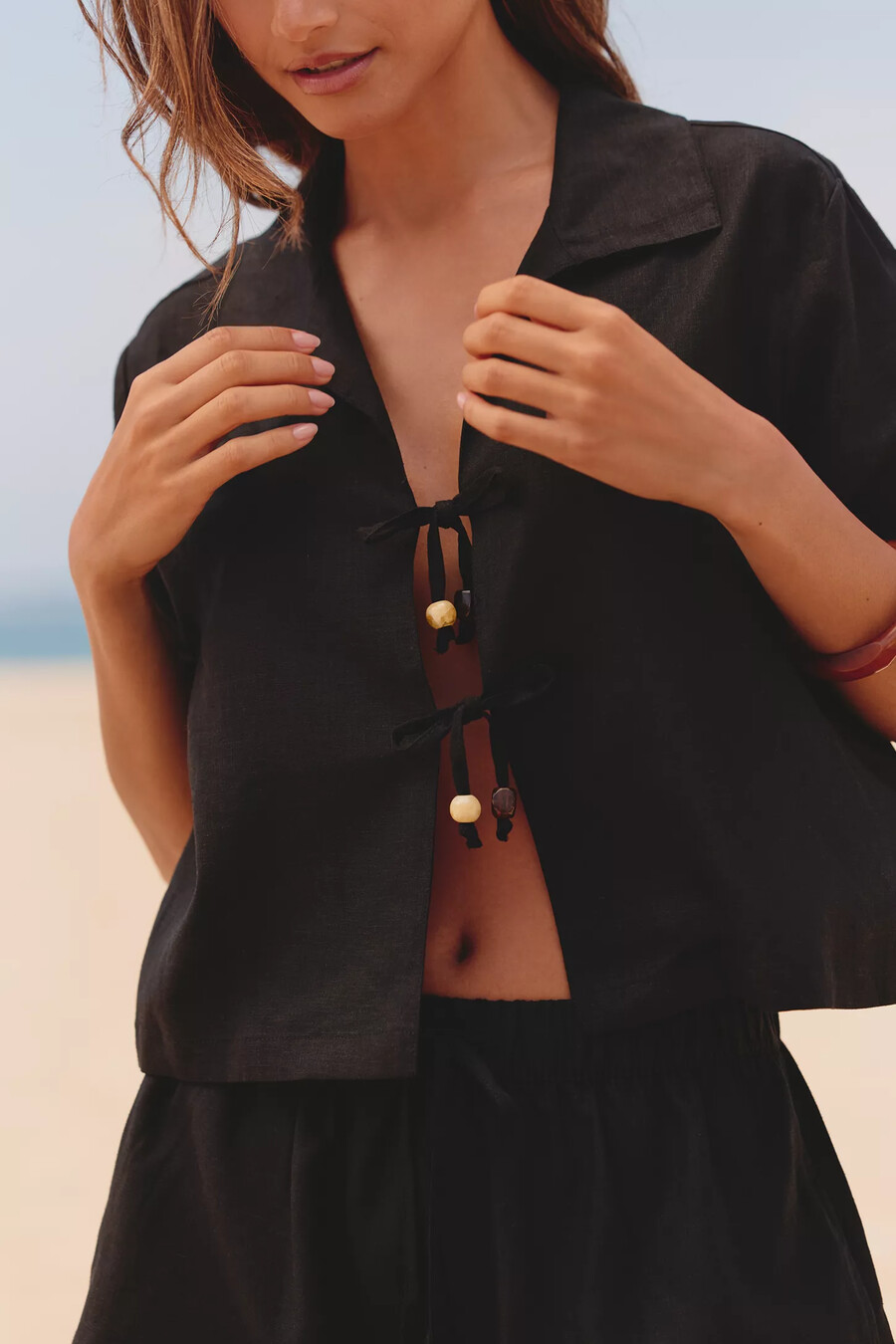 seafolly palermo crop top med knytband framtill