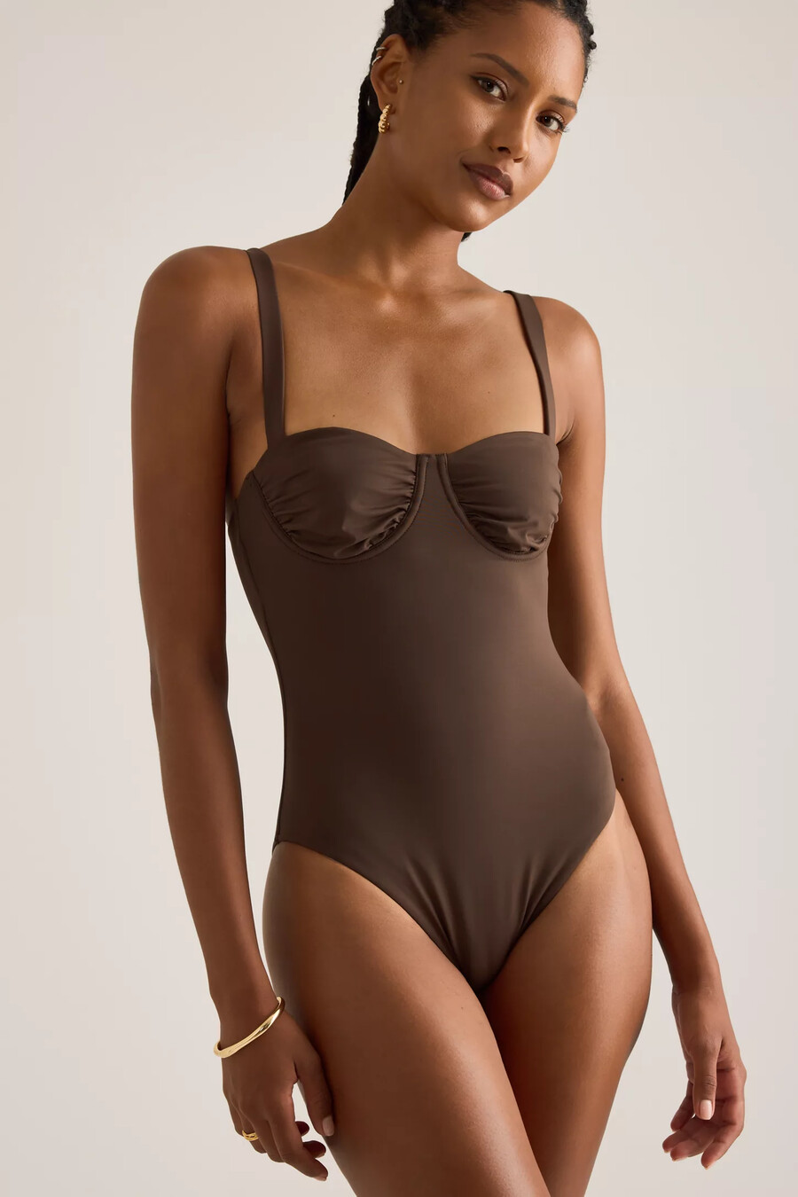 seafolly collective – rynkad baddräkt med bygel