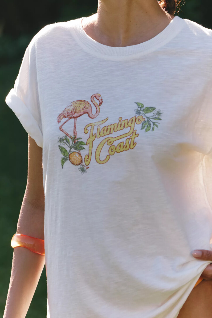 t-shirt med rund hals och grafisk design från celandine