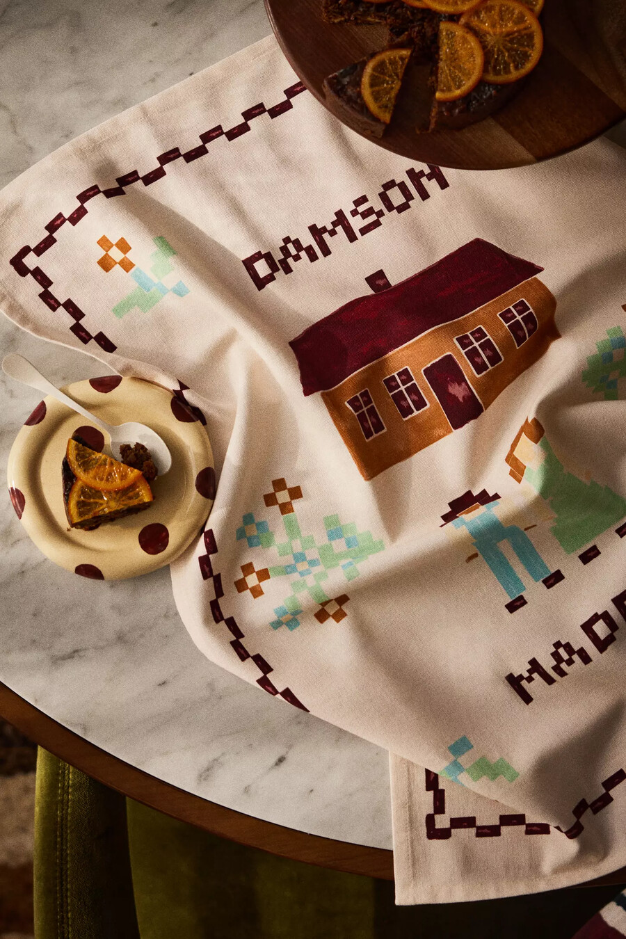damson madder kökshanddukar set om 2